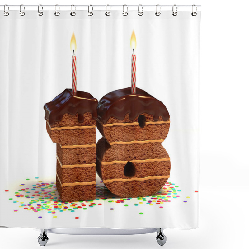 Personality  Chocolate Birthday Cake For A Eighteenth Birthday Shower Curtains