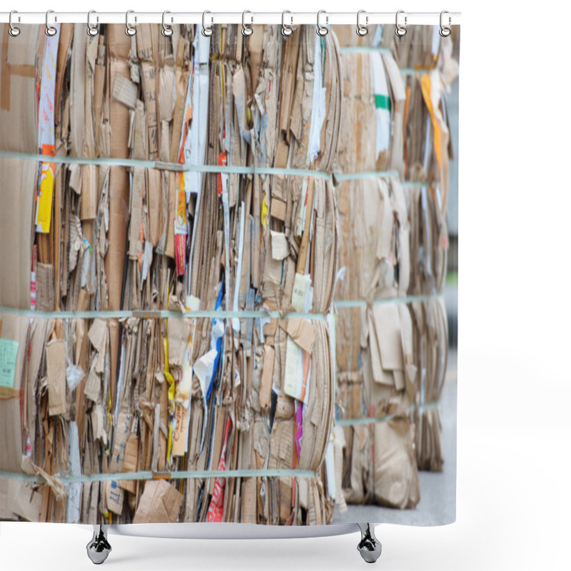 Personality  Bales Of Cardboard And Box Board With Strapping Wire Ties Shower Curtains