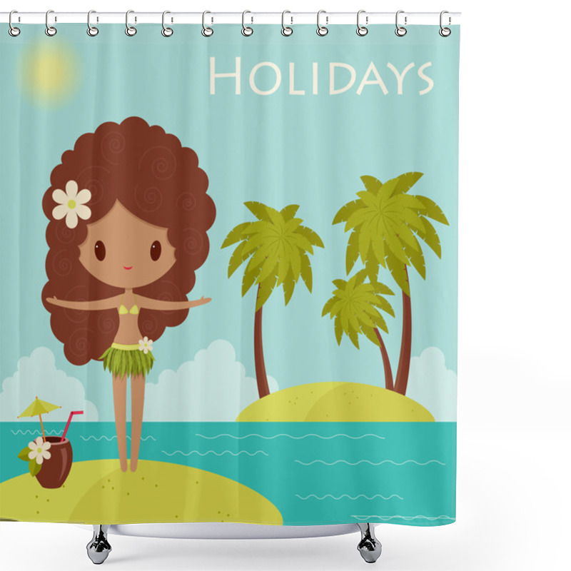 Personality  Hawaii Poster Shower Curtains