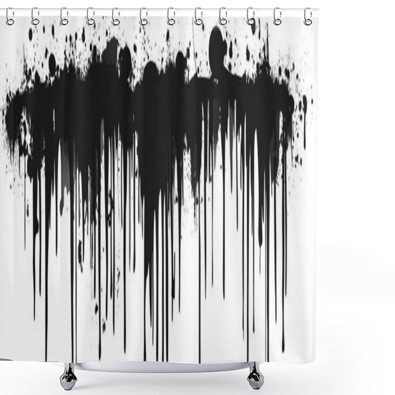 Personality  Pattern Bold Black And White Dripping Paint Vector Art - Minimalist Grunge Design Shower Curtains