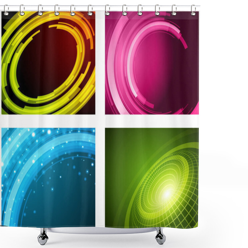 Personality  Abstract Trendy Vector Backgrounds Set Eps 10 Shower Curtains