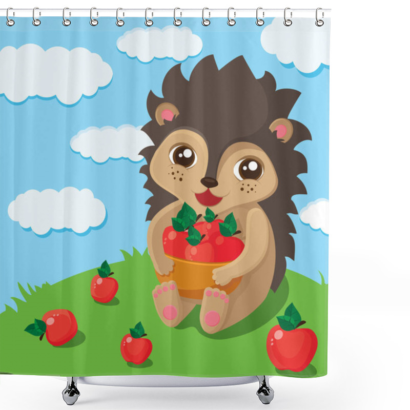 Personality  Little Cute Hedgehog Shower Curtains