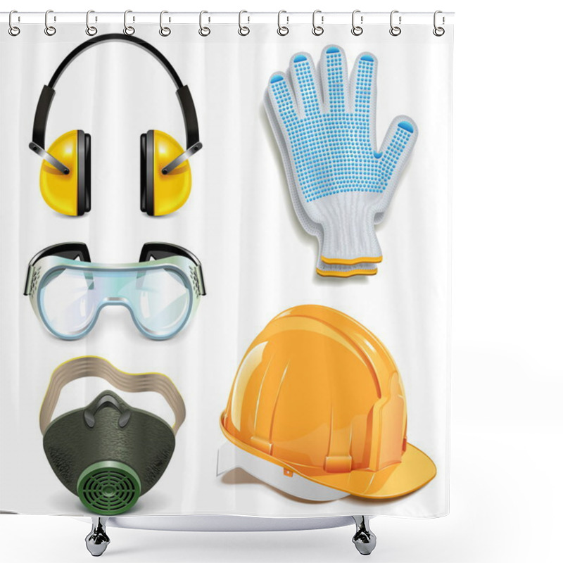 Personality  Vector Protective Equipment Shower Curtains