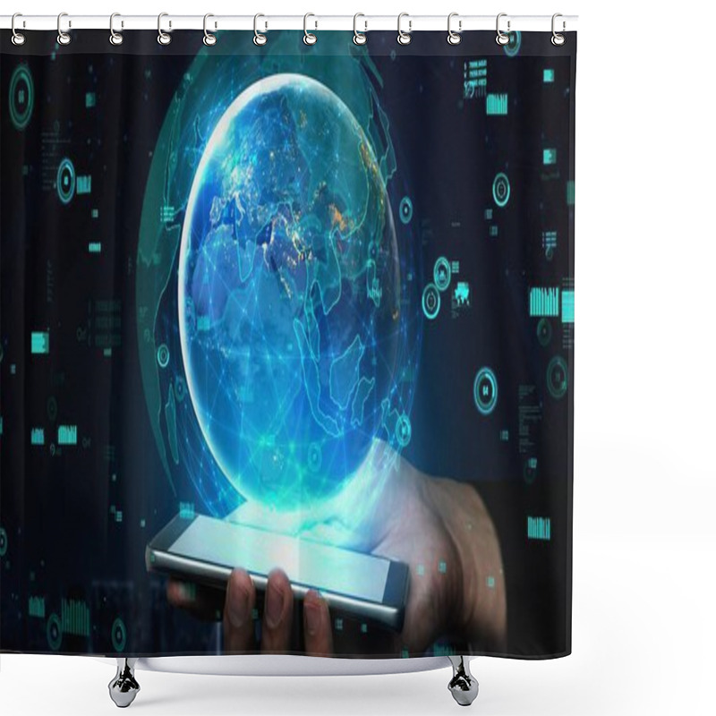 Personality  5G Communication Technology Of Internet Network Conceptual Shower Curtains