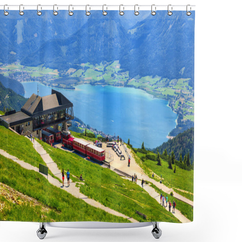 Personality  View Of Wolfgangsee Lake From Schafberg Mountain, Austria. Wolfgangsee Lake From Alp Mountain Schafberg. Sankt St. Wolfgang Im In Salzkammergut, Ried, Salzburgerland, Austria. Shower Curtains