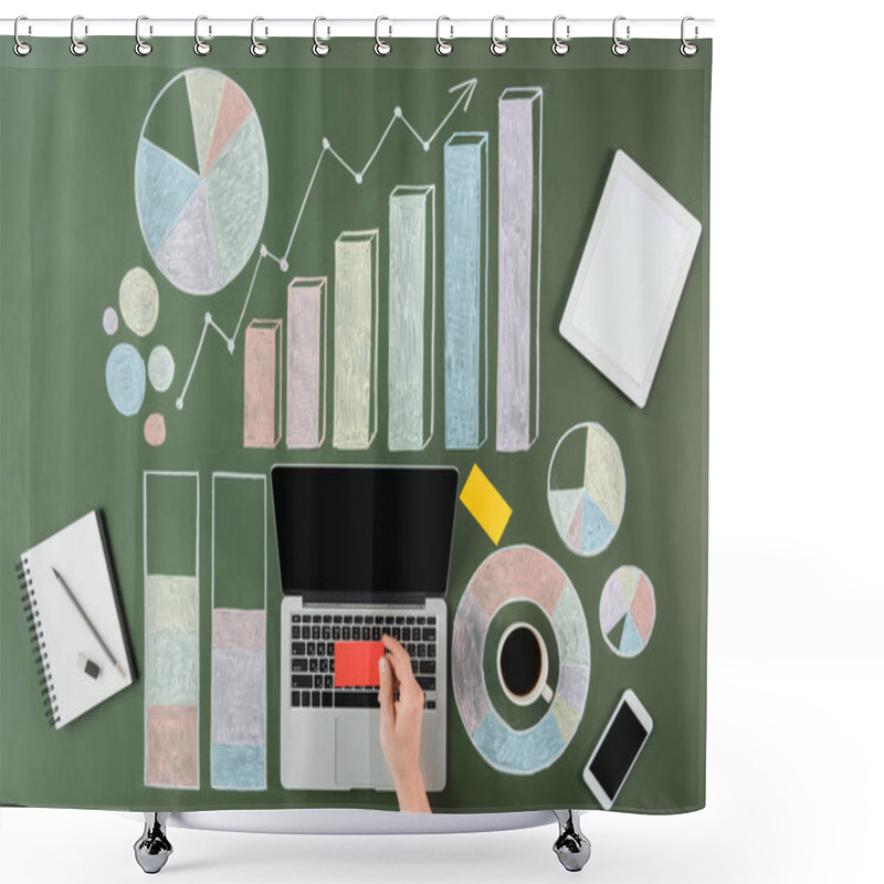 Personality  Human Hand Working On Laptop Shower Curtains