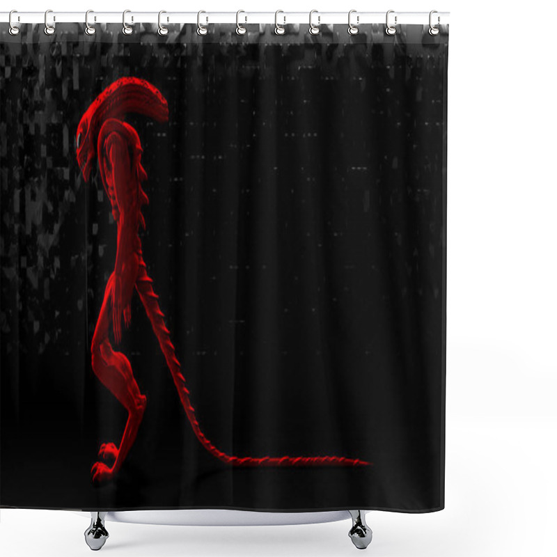 Personality  Xenomorph 3D Alien Model Creature Shower Curtains