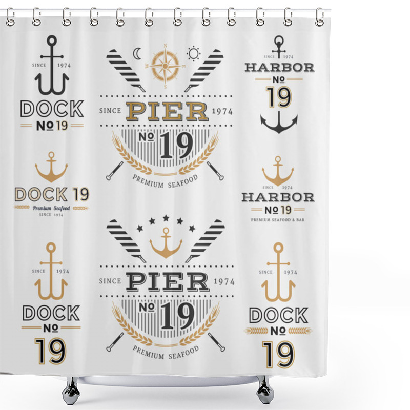 Personality  Nautical Label Anchor No 19 Set 01 Shower Curtains