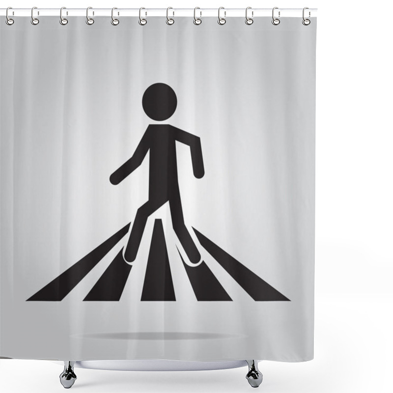 Personality  Pedestrian Crossing Sign Shower Curtains