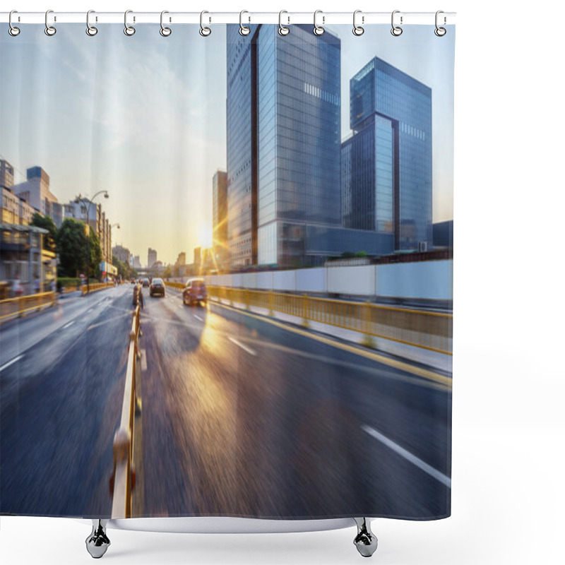 Personality  Asphalt Road Of A Modern City Shower Curtains