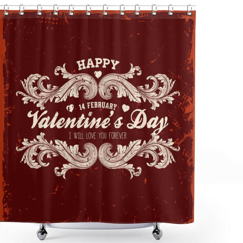 Personality  Happy Valentines Day Card Design. Shower Curtains