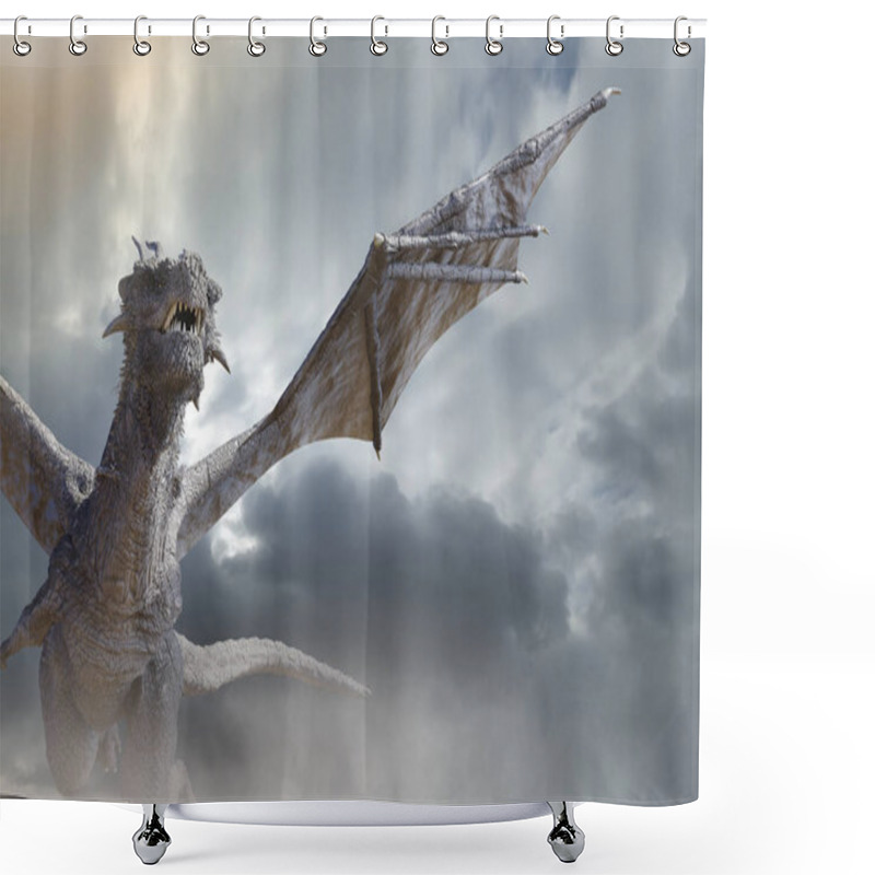 Personality  The Dragon Fly 3D Render Shower Curtains