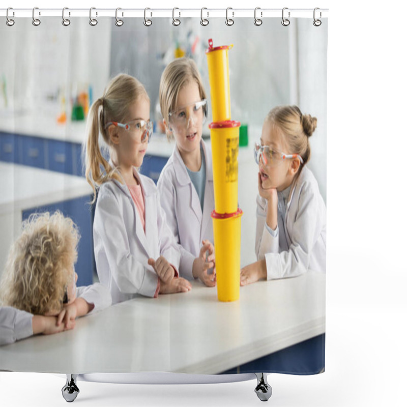 Personality  Kids In Science Laboratory Shower Curtains