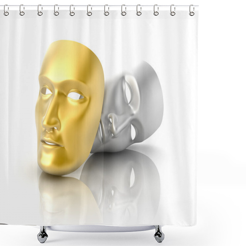 Personality  Theatrical Mask On A White Background Shower Curtains