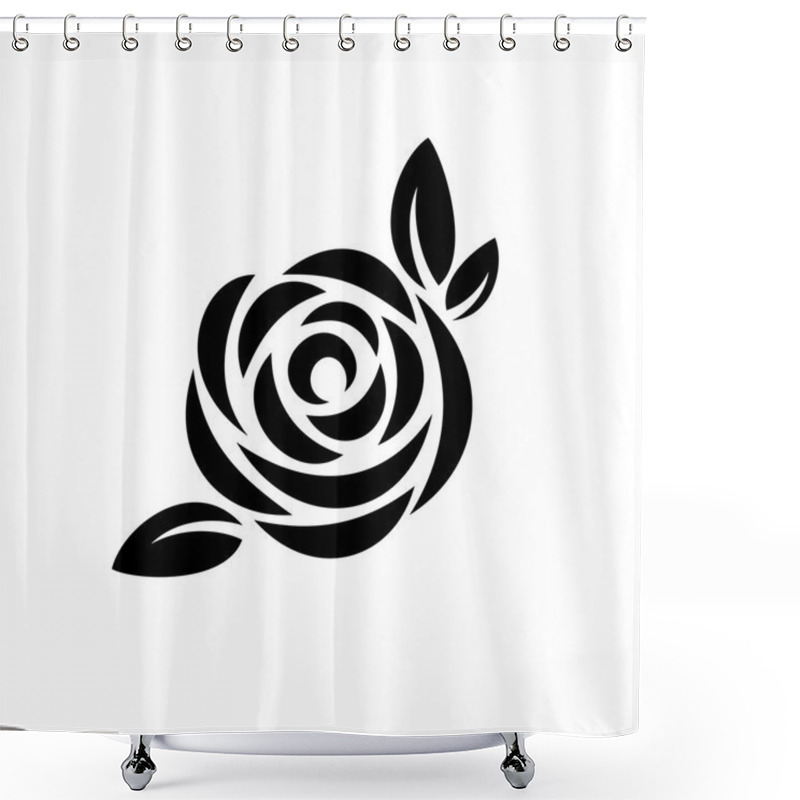 Personality  Rose Flower With Leaves Shower Curtains