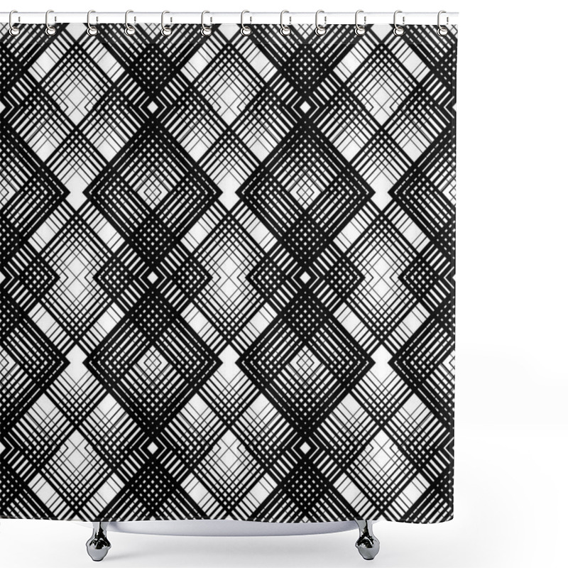 Personality  Wrapping Paper Checks Texture. Seamless Tartan Pattern. Vector B Shower Curtains