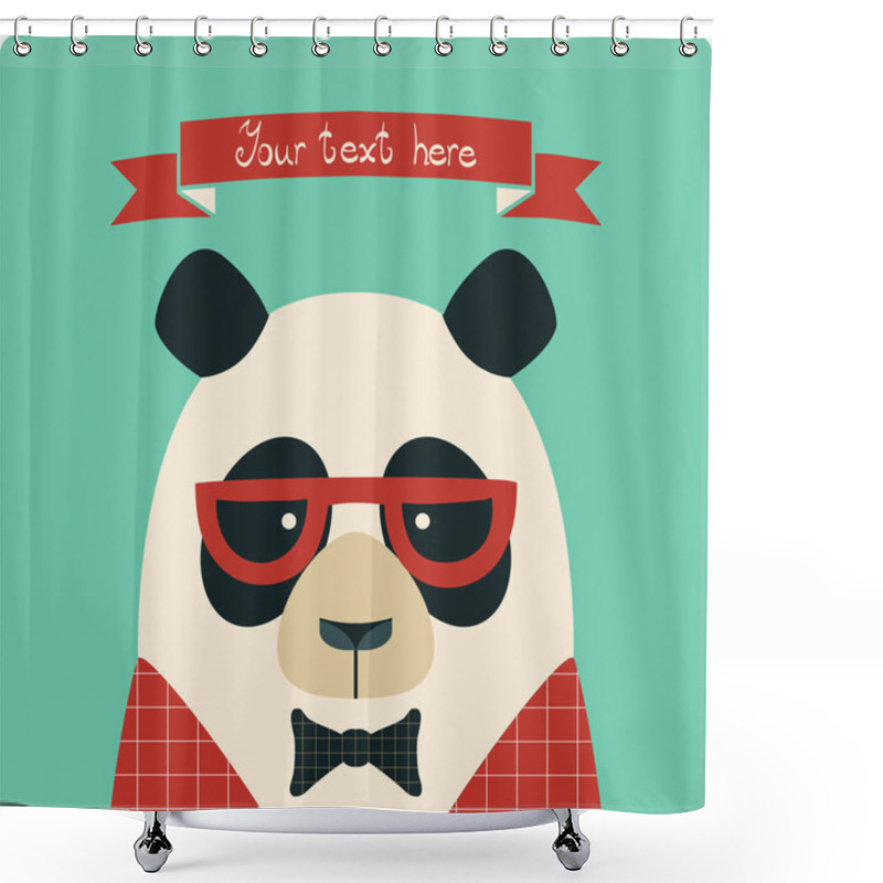 Personality  Bear Card. Shower Curtains