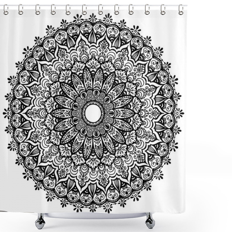 Personality  Mandala Oriental Pattern. Vector Repeat Circle Illustration, Col Shower Curtains