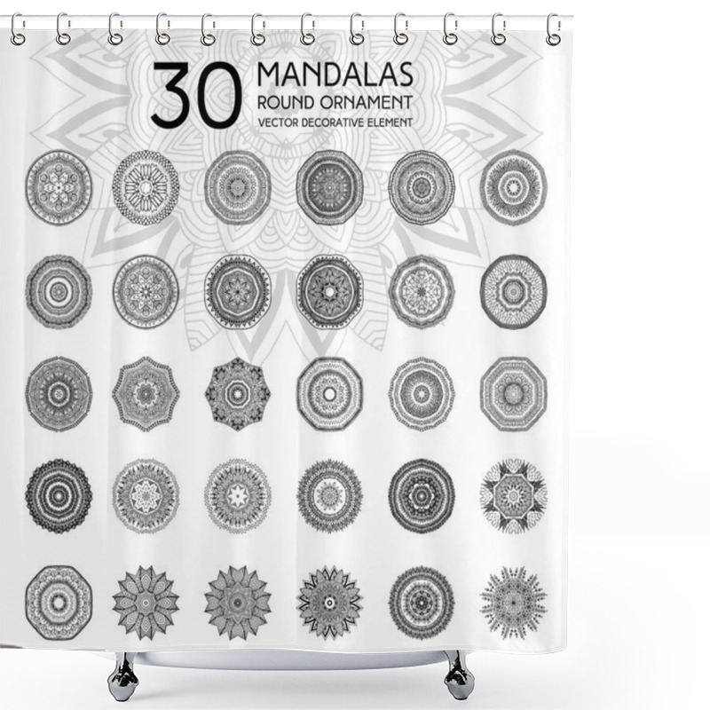 Personality  Set Of Black And White Mandalas Shower Curtains