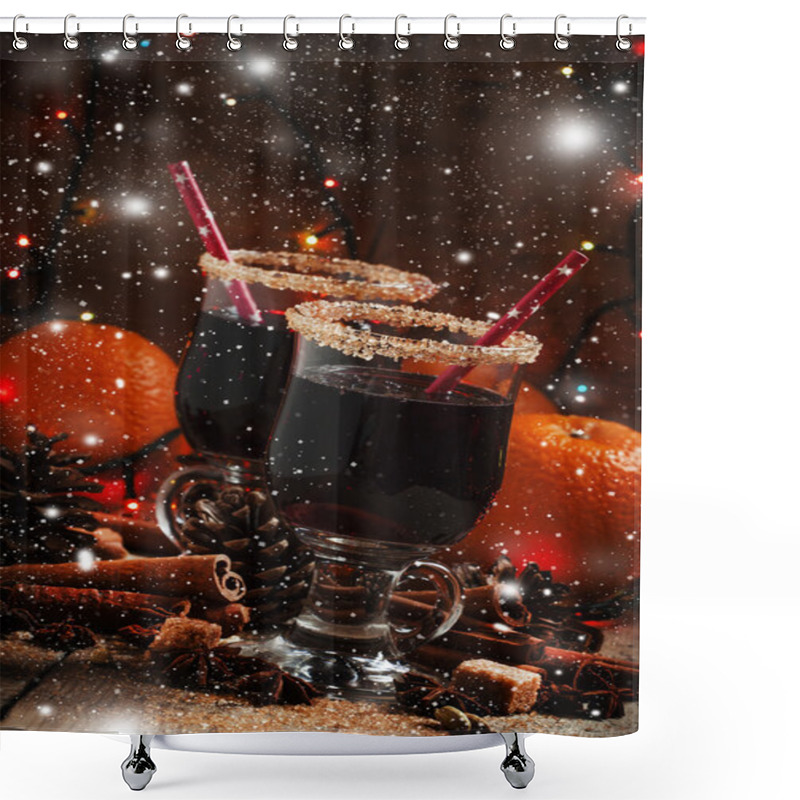 Personality  Christmas Mulled Wine With Brown Sugar   Shower Curtains