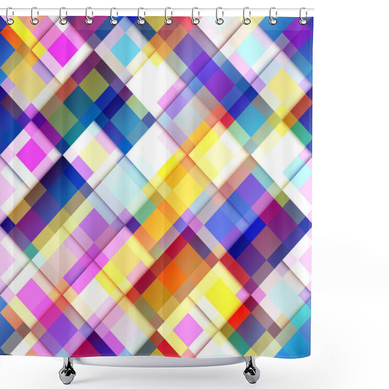 Personality  Geometric Abstract Pattern In Low Poly Style. Shower Curtains