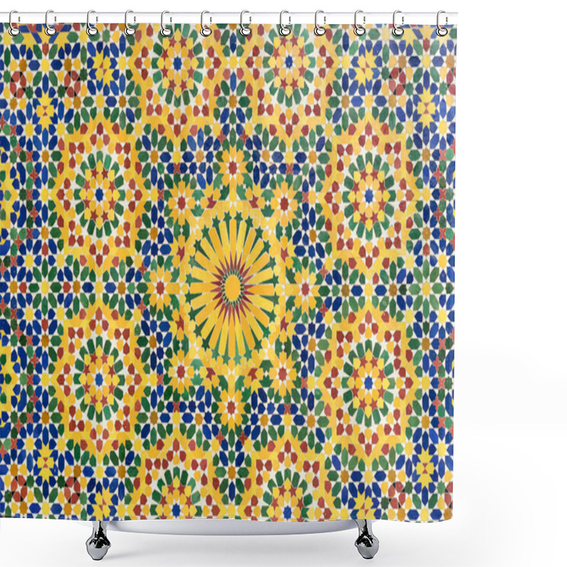 Personality  The Mosaic Pattern Of The Hassan II Mosque In Casablanca. It's The Largest Mosque In Morocco And The 13th Largest In The World Shower Curtains