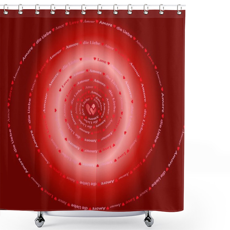 Personality  Background With Spiral Made Of Word Love In Several Languages Shower Curtains