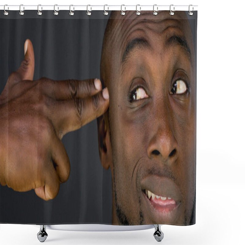 Personality  African American Man Shooting Head Shower Curtains