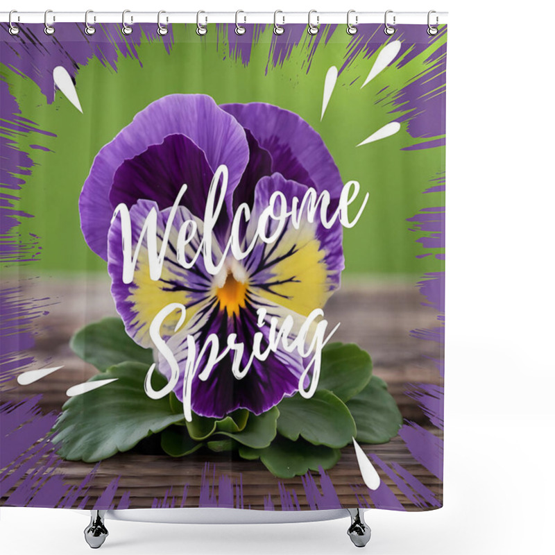 Personality  Vibrant Spring Pansy Welcoming Spring's Arrival Shower Curtains