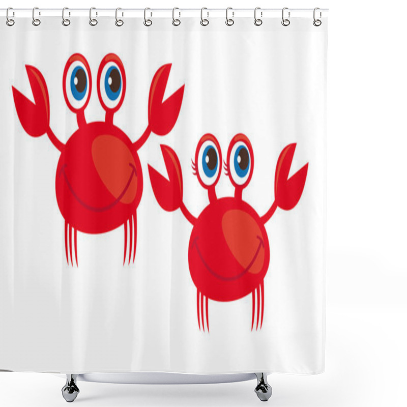 Personality  Crab Cartoon Shower Curtains