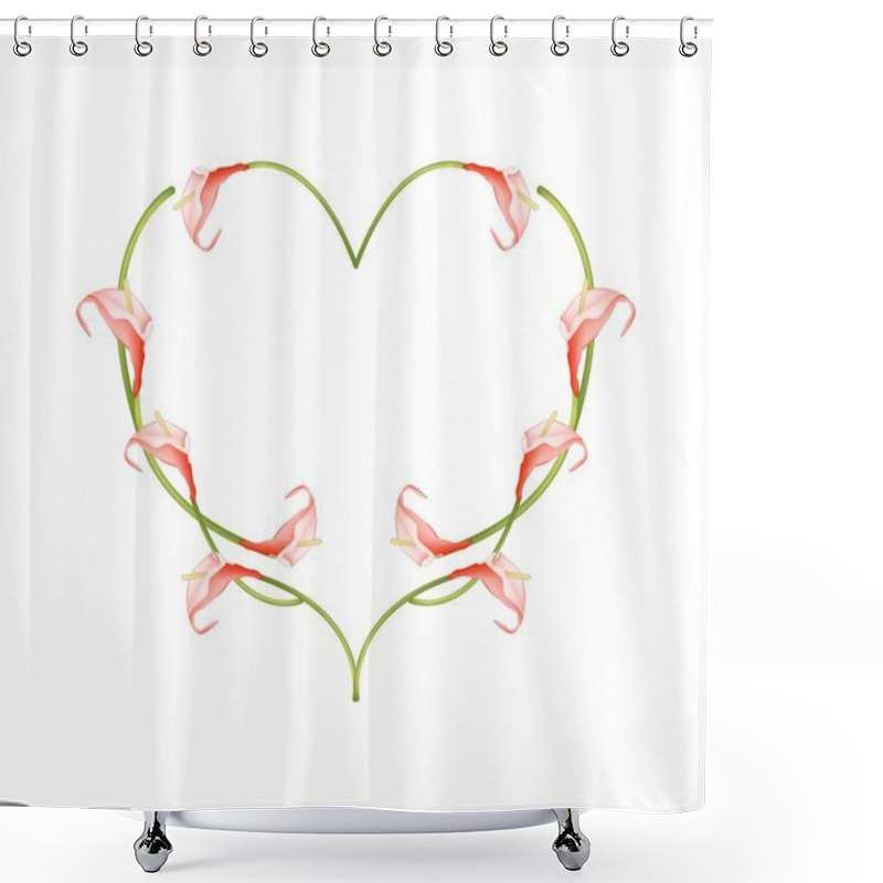 Personality  Beautiful Red Anthurium Flowers In Heart Shape Shower Curtains