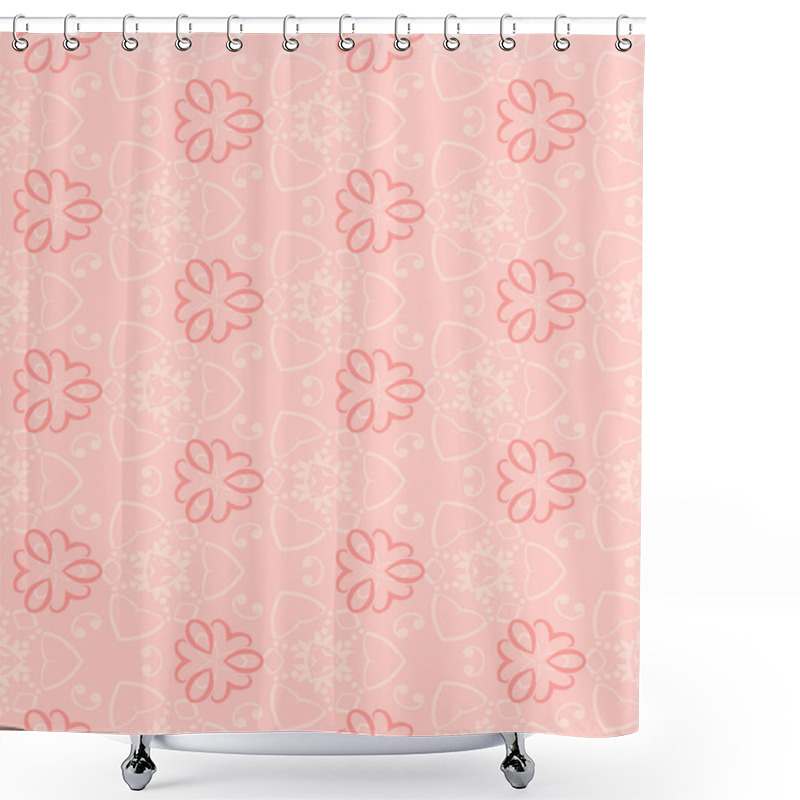 Personality  Seamless Wall-paper With A Gentle Abstract Pattern, Pink Shower Curtains