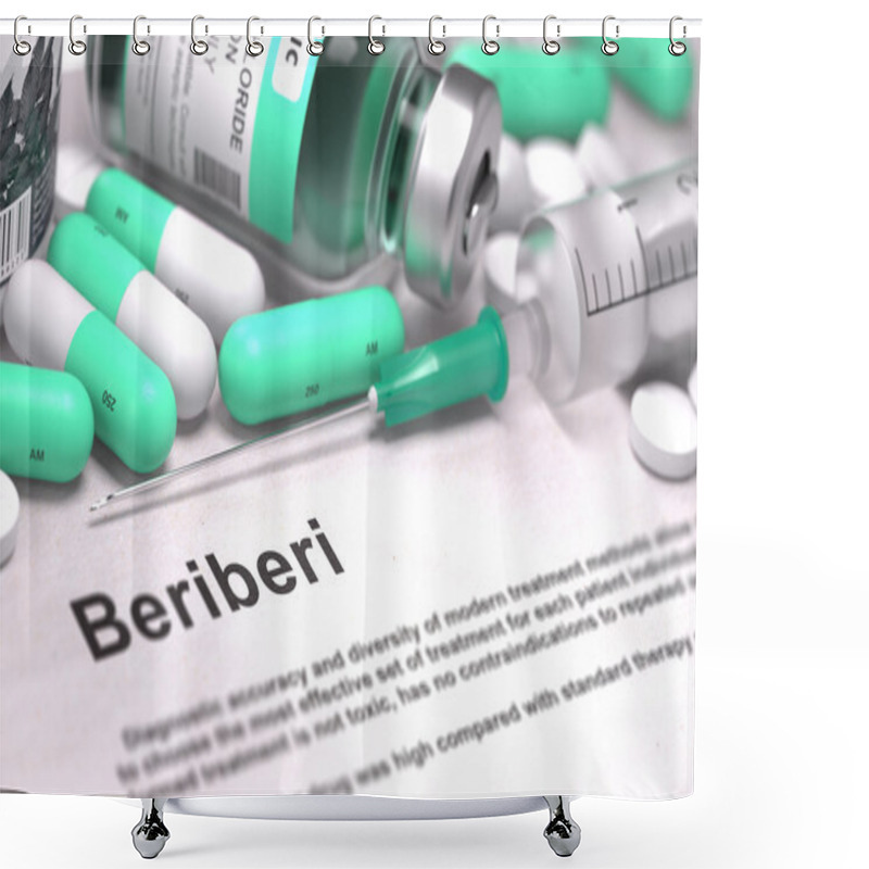 Personality  Beriberi Diagnosis. Medical Concept. Shower Curtains