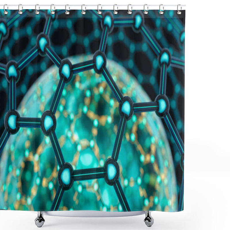 Personality  Cells And Biological Chain,molecules And Abstract Conception,3d Rendering. Shower Curtains