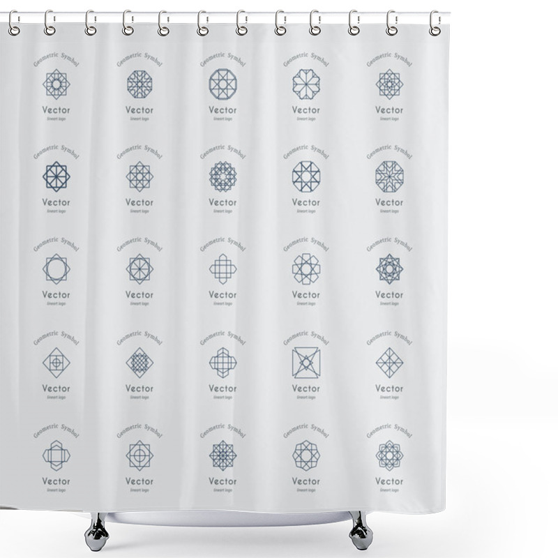 Personality  Vector Geometric Symbols Shower Curtains