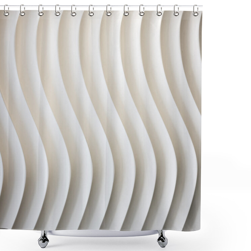 Personality  White Curve Texture With Shade And Shadow Shower Curtains