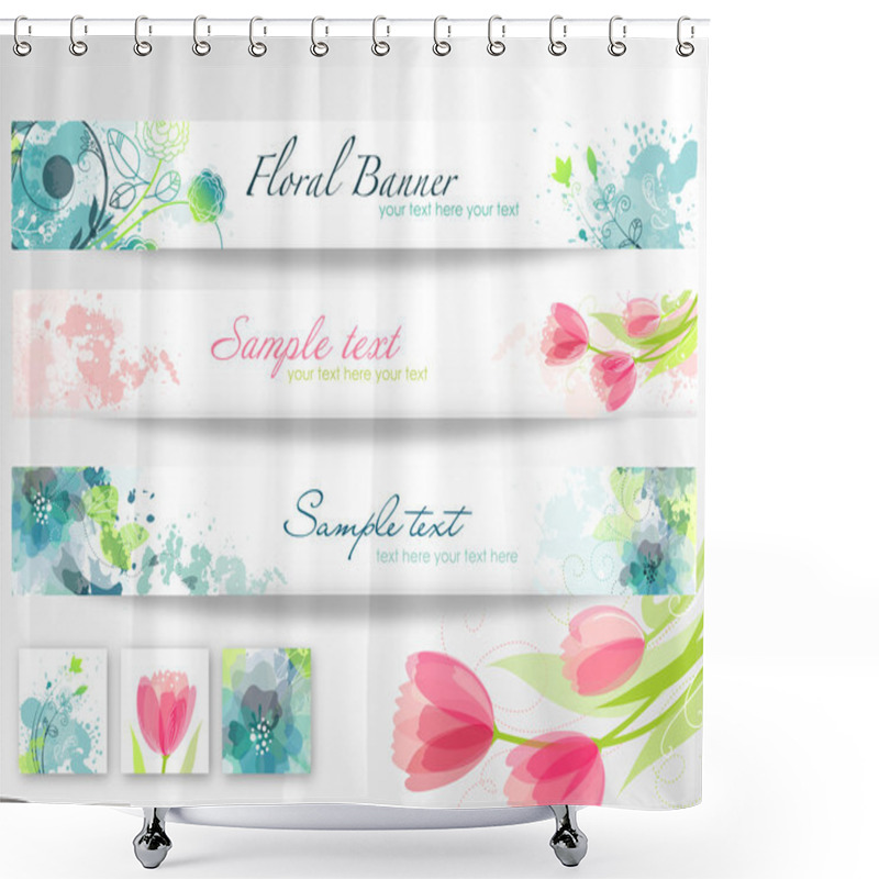 Personality  Beautiful Floral Headers Shower Curtains