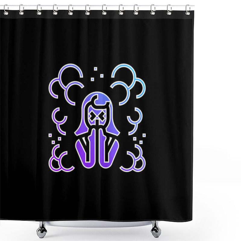 Personality  Air Pollution Blue Gradient Vector Icon Shower Curtains