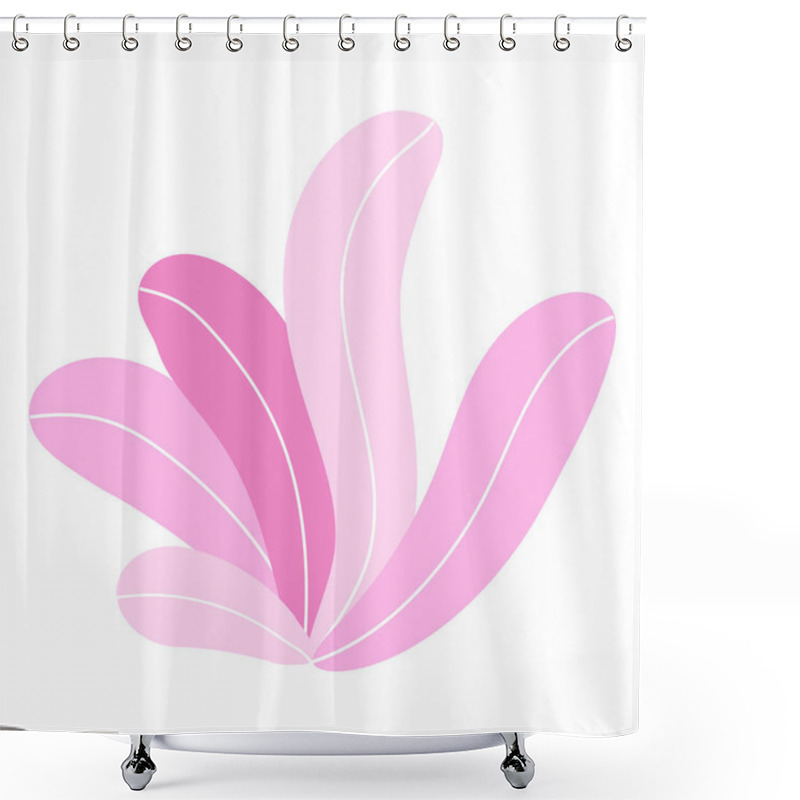 Personality  Monochromatic Tropical Leaves Illustration On White Shower Curtains