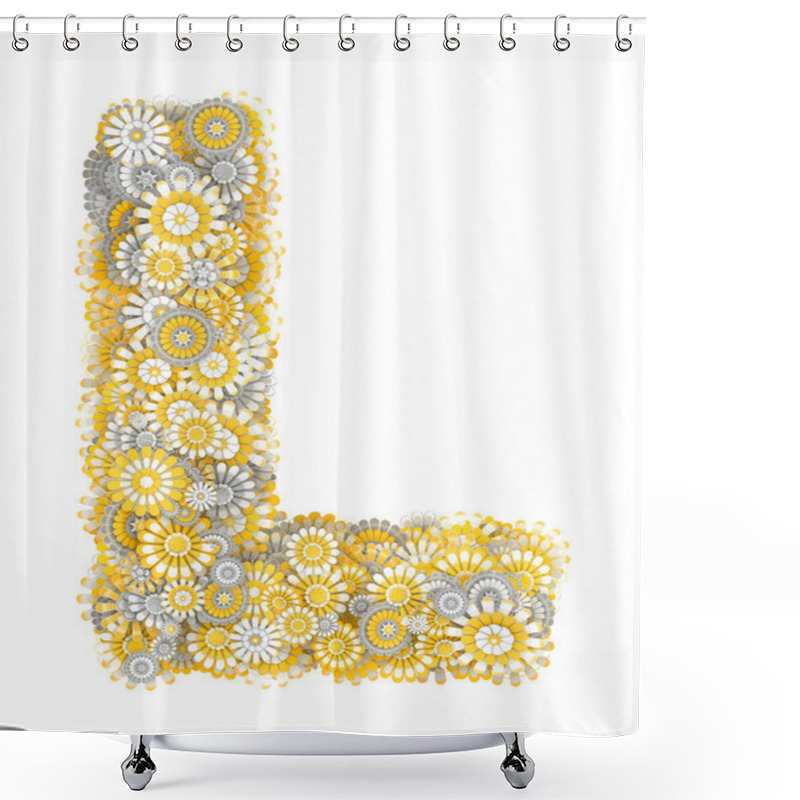 Personality  Letter From Camomile Flowers Shower Curtains