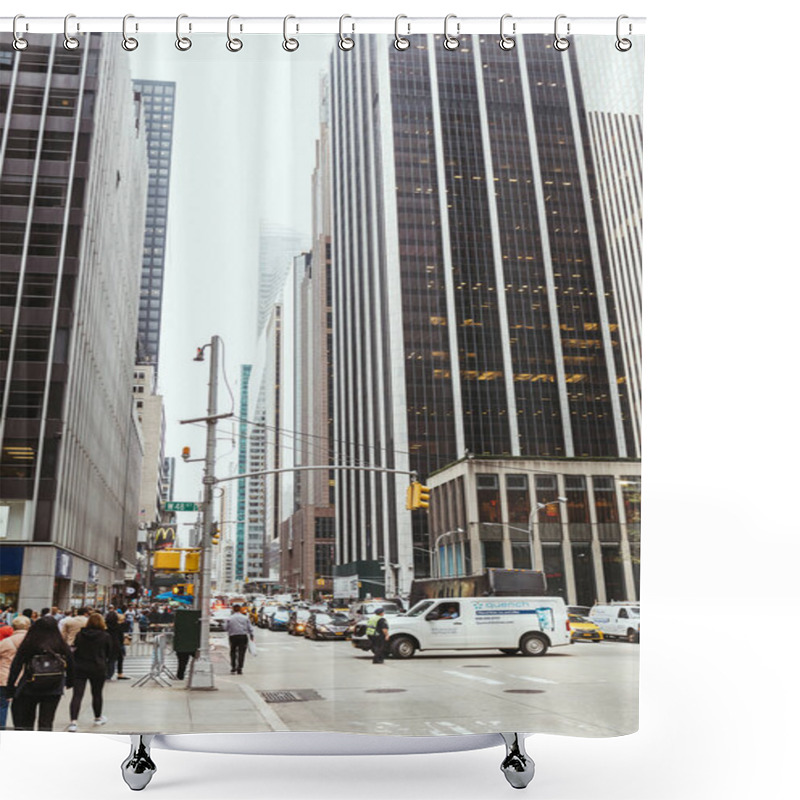 Personality  NEW YORK, USA - OCTOBER 8, 2018: Urban Scene With Skyscrapers In New York City, Usa Shower Curtains