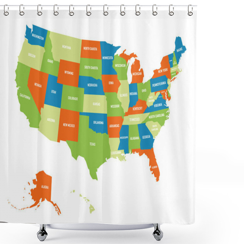 Personality  Map Of USA Shower Curtains