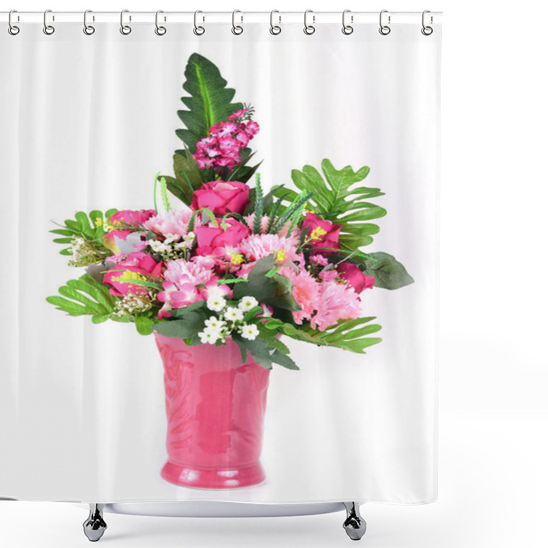 Personality  Flowers In Vase Isolated Shower Curtains