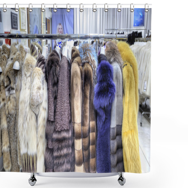 Personality  Salon On The Sale Of Fur Fur Coats  Shower Curtains