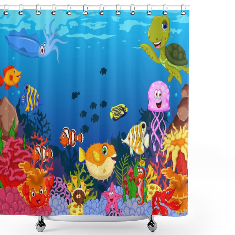 Personality  Funny Cartoon Sea Life For You Design Shower Curtains