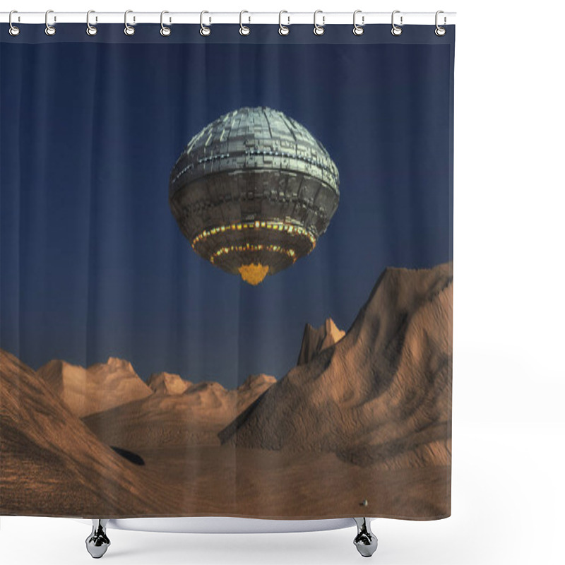 Personality  Unidentified Flying Object Shower Curtains