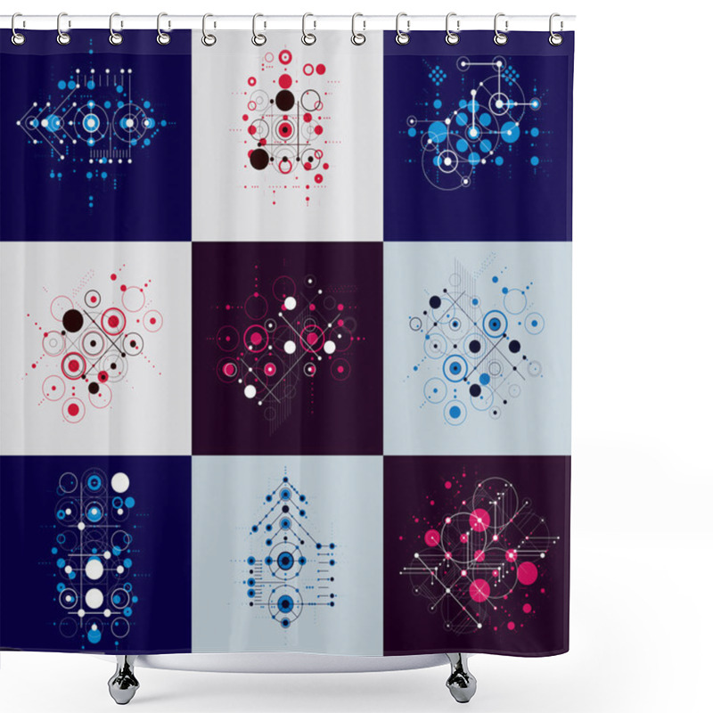 Personality  Set Of Bauhaus Art Compositions Shower Curtains