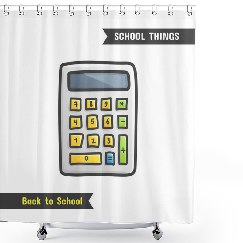 Personality  Back To School Supplies, Vector Hand Drawn Icon Shower Curtains