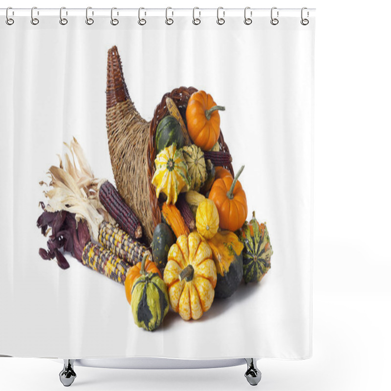 Personality  Gourds Pumpkins And Indian Corn Shower Curtains