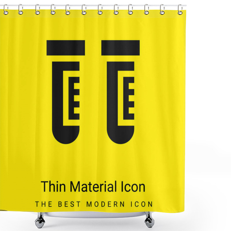 Personality  Blood Sample Minimal Bright Yellow Material Icon Shower Curtains